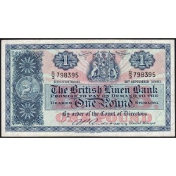 Ecosse - Pick 162 - 1 pound sterling - Série S/3 - 30/09/1961 - Etat : TTB+ à SUP