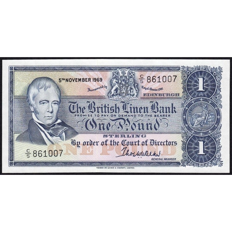 Ecosse - Pick 169a_2 - 1 pound sterling - Série C/5 - 05/11/1969 - Etat : NEUF