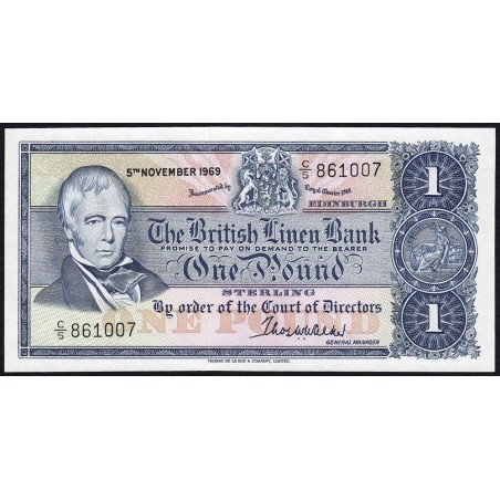 Ecosse - Pick 169a_2 - 1 pound sterling - Série C/5 - 05/11/1969 - Etat : NEUF