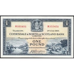 Ecosse - Pick 191a_4 - 1 pound - Série M - 01/06/1955 - Etat : SUP à SUP+