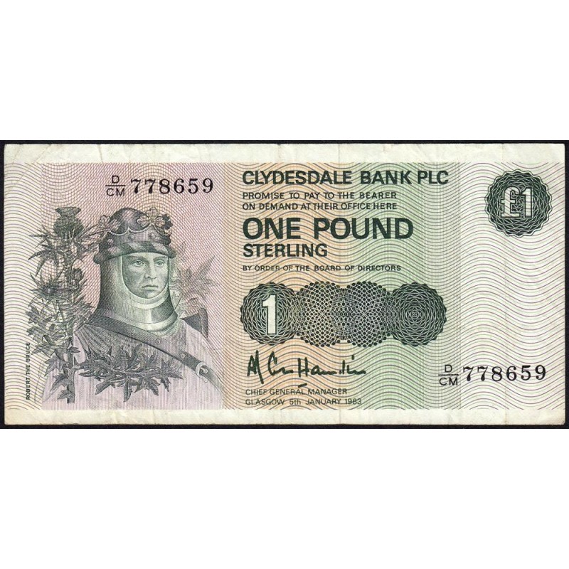 Ecosse - Pick 211b - 1 pound sterling - Série D/CM - 05/01/1983 - Etat : TB