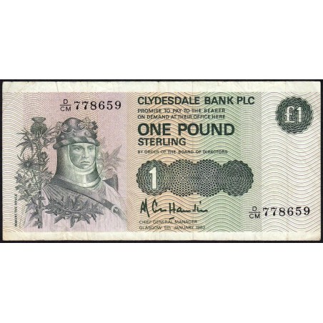 Ecosse - Pick 211b - 1 pound sterling - Série D/CM - 05/01/1983 - Etat : TB
