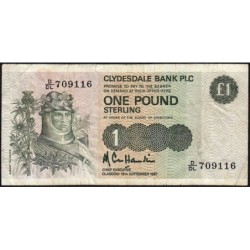 Ecosse - Pick 211d_1 - 1 pound sterling - Série D/DL - 18/09/1987 - Etat : TB-