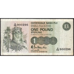 Ecosse - Pick 211d_1 - 1 pound sterling - Série D/DQ - 18/09/1987 - Etat : TB-