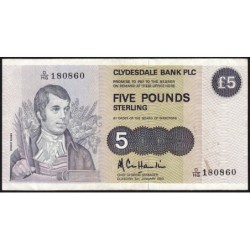 Ecosse - Pick 212b - 5 pounds sterling - Série D/HG - 05/01/1983 - Etat : TTB-
