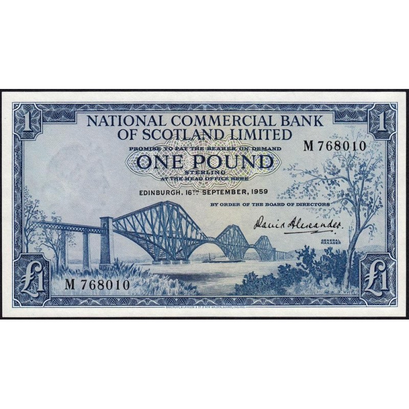 Ecosse - Pick 265 - 1 pound sterling - Série M - 16/09/1959 - Etat : NEUF