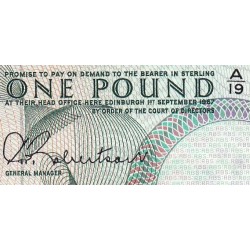 Ecosse - Pick 327a - 1 pound - Série A/19 - 01/09/1967 - Etat : TTB