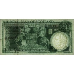 Ecosse - Pick 334a - 1 pound sterling - Série A/65 - 15/07/1970 - Etat : TTB
