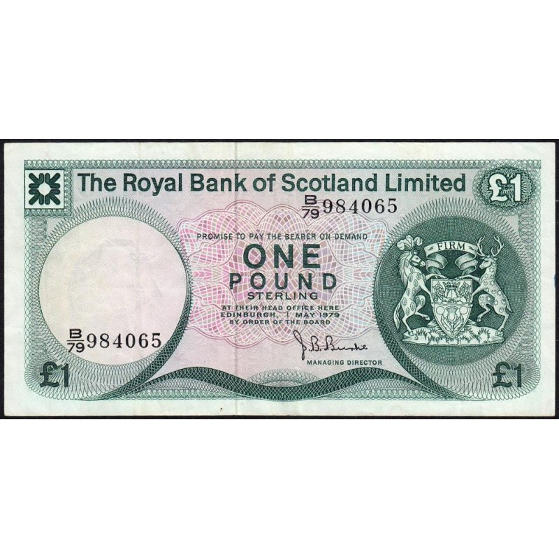 Ecosse - Pick 336a_8 - 1 pound sterling - Série B/79 - 01/05/1979 - Etat : TTB-