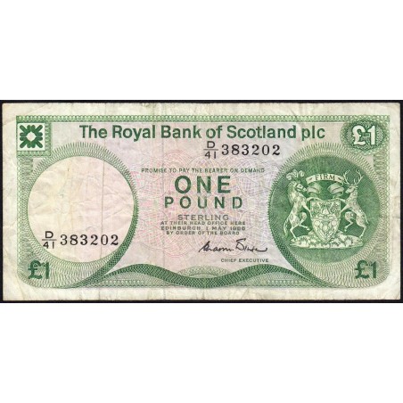 Ecosse - Pick 341Aa - 1 pound sterling - Série D/41 - 01/05/1986 - Etat : B+