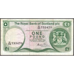 Ecosse - Pick 341Aa - 1 pound sterling - Série D/55 - 01/05/1986 - Etat : TB+
