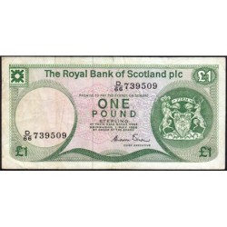 Ecosse - Pick 341Aa - 1 pound sterling - Série D/66 - 01/05/1986 - Etat : TB+