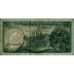 Ecosse - Pick 341Aa - 1 pound sterling - Série D/66 - 01/05/1986 - Etat : TB+