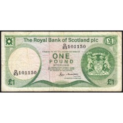 Ecosse - Pick 341Ab - 1 pound sterling - Série D/83 - 17/12/1986 - Etat : TB-