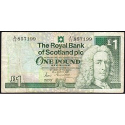 Ecosse - Pick 346a - 1 pound sterling - Série A/13 - 25/03/1987 - Etat : TB-