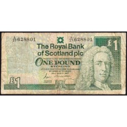 Ecosse - Pick 346a - 1 pound sterling - Série A/37 - 25/03/1987 - Etat : B+