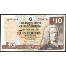 Ecosse - Pick 348a_2 - 10 pounds sterling - Série A/26 - 24/02/1988 - Etat : TB+