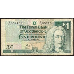 Ecosse - Pick 351b - 1 pound sterling - Série B/33 - 24/07/1991 - Etat : B