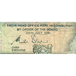 Ecosse - Pick 351b - 1 pound sterling - Série B/33 - 24/07/1991 - Etat : B