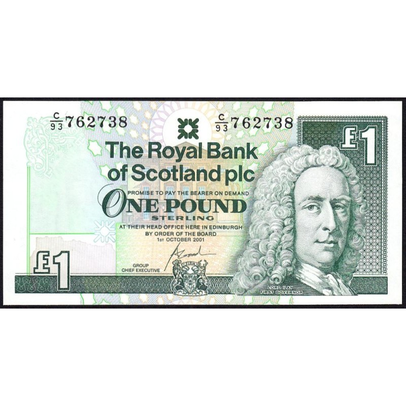 Ecosse - Pick 351e_2 - 1 pound sterling - Série C/93 - 01/10/2001 - Etat : NEUF