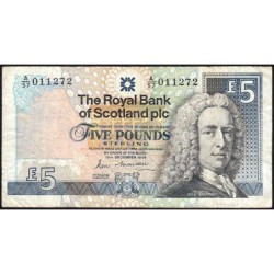 Ecosse - Pick 352a_1 - 5 pounds sterling - Série A/57 - 13/12/1988 - Etat : TB-