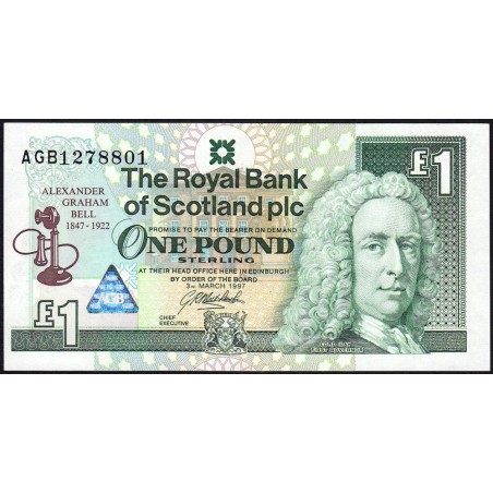 Ecosse - Pick 359 - 1 pound sterling - Série AGB - 03/03/1997 - Commémoratif - Etat : NEUF