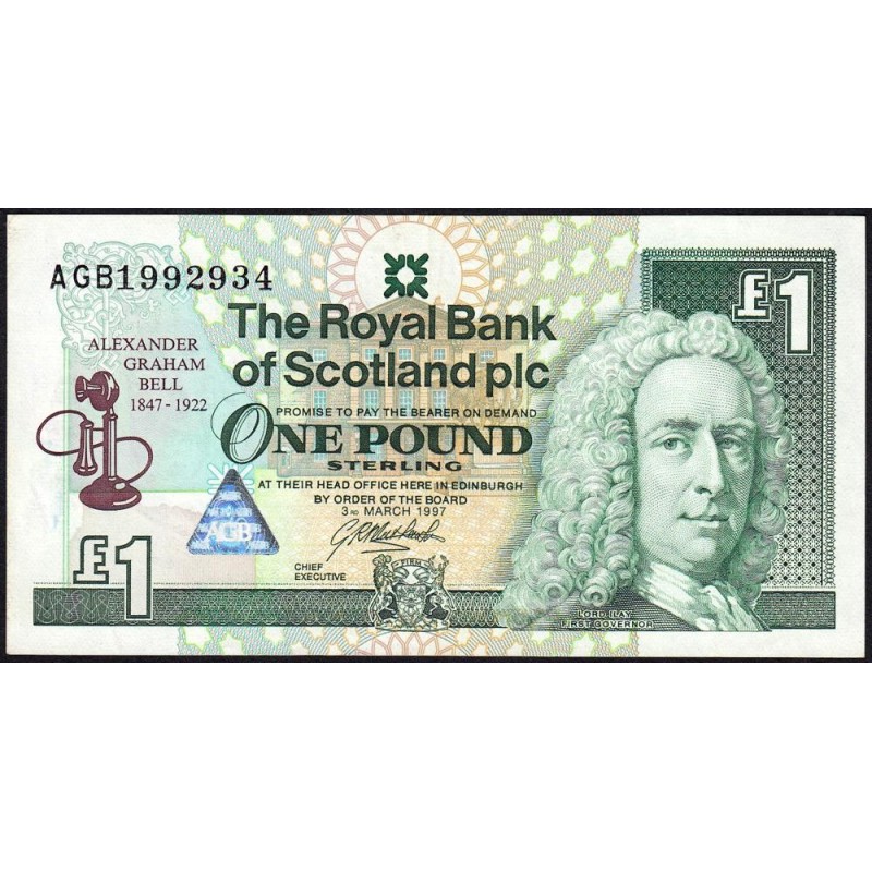 Ecosse - Pick 359 - 1 pound sterling - Série AGB - 03/03/1997 - Commémoratif - Etat : SUP+