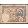 Algérie - Pick 77a_1 - 5 francs - Série T.0647 - 26/02/1926 - Etat : B