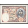 Algérie - Pick 77a_1 - 5 francs - Série U.3137 - 20/11/1928 - Etat : SUP+