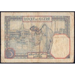 Algérie - Pick 77a_1 - 5 francs - Série H.3490 - 12/04/1929 - Etat : B+