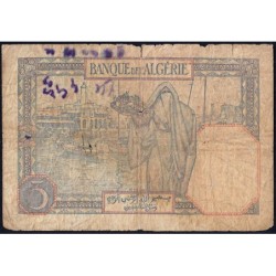 Algérie - Pick 77a_1 - 5 francs - Série M.4310 - 06/09/1933 - Etat : B-