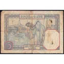 Algérie - Pick 77a_1 - 5 francs - Série M.4382 - 18/10/1933 - Etat : B+
