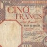 Algérie - Pick 77a_1 - 5 francs - Série M.4382 - 18/10/1933 - Etat : B+