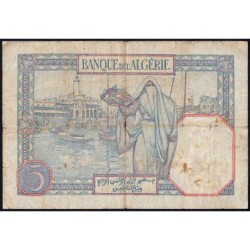 Algérie - Pick 77a_1 - 5 francs - Série S.4492 - 23/12/1933 - Etat : B+