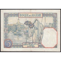 Algérie - Pick 77b - 5 francs - Série A.5049 - 27/03/1941 - Etat : TTB+