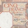 Algérie - Pick 77b - 5 francs - Série J.5453 - 08/09/1941 - Etat : SUP à SUP+