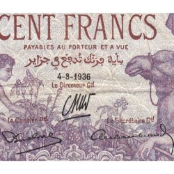 Algérie - Pick 81b_3 - 100 francs - Série E.1469 - 04/08/1936 - Etat : TB+