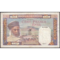 Algérie - Pick 85_1 - 100 francs - Série L.51 - 23/09/1939 - Etat : TB+