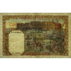 Algérie - Pick 87_1 - 50 francs - Série H.1238 - 11/08/1942 - Etat : SUP+