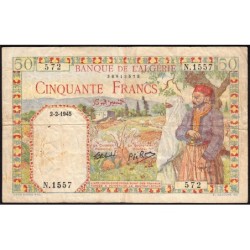 Algérie - Pick 87_2 - 50 francs - Série N.1557 - 02/02/1945 - Etat : TB