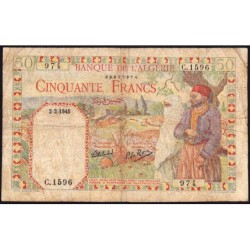 Algérie - Pick 87_2 - 50 francs - Série C.1596 - 02/02/1945 - Etat : B+