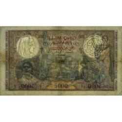 Algérie - Pick 90 - 5'000 francs - Série Q.188 - 18/08/1942 - Etat : TTB