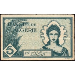 Algérie - Pick 91 - 5 francs - Série N.35 - 16/11/1942 - Etat : TB