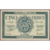 Algérie - Pick 91 - 5 francs - Série N.201 - 16/11/1942 - Etat : TTB