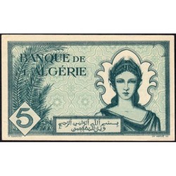 Algérie - Pick 91 - 5 francs - Série U.525 - 16/11/1942 - Etat : SPL+