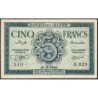 Algérie - Pick 91 - 5 francs - Série R.629 - 16/11/1942 - Etat : TTB+
