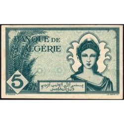 Algérie - Pick 91 - 5 francs - Série R.649 - 16/11/1942 - Etat : TTB