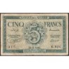 Algérie - Pick 91 - 5 francs - Série K.826 - 16/11/1942 - Etat : TB-