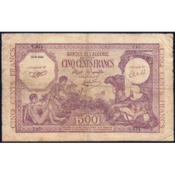 Algérie - Pick 95 - 500 francs - Série V.374 - 15/09/1944 - Etat : B