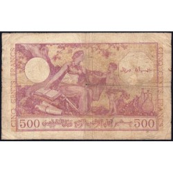 Algérie - Pick 95 - 500 francs - Série V.374 - 15/09/1944 - Etat : B